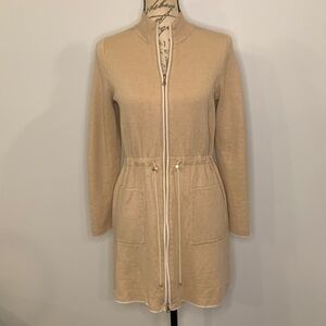 EE Etcetera zip front sweater coat jacket cinch waist S